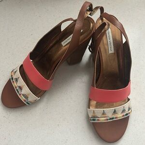 cynthia vincent tan and coral wedges